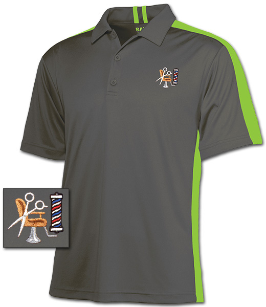 Photo of Barber Tek Polo Shirt for Hair Stylist and Barber Workers.