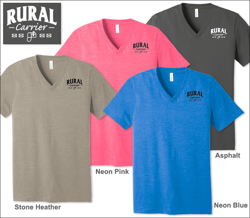Photo of V-Neck Tees for Postal Workers and Rural Letter Carriers.