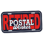 Photo of Postal Retirement License Plate from Modern Process Company