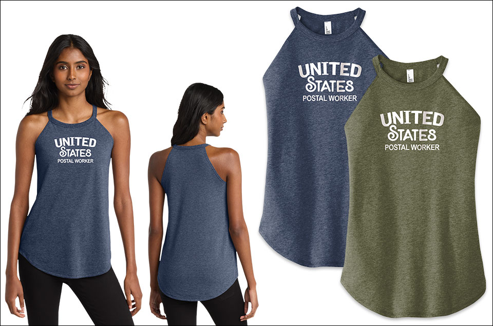 Photo of Ladies Rocker Tanks for Postal Workers and Rural Letter Carriers.