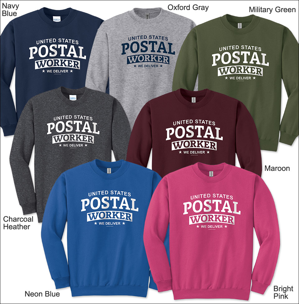 Photo of Crew Sweatshirts for Postal Workers and Rural Letter Carriers.