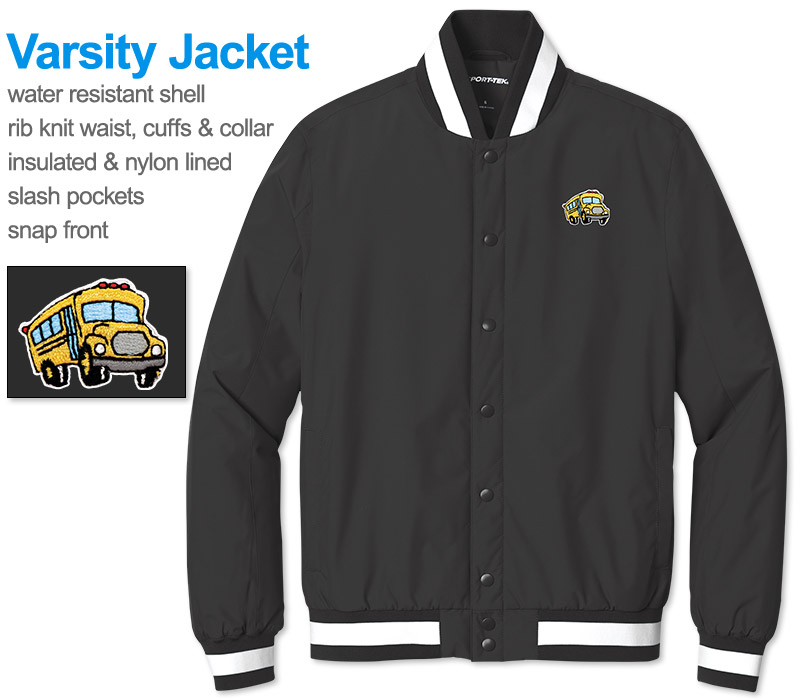 Photo of Varsity Jacket for School Bus Drivers and School Transportation Professionals.